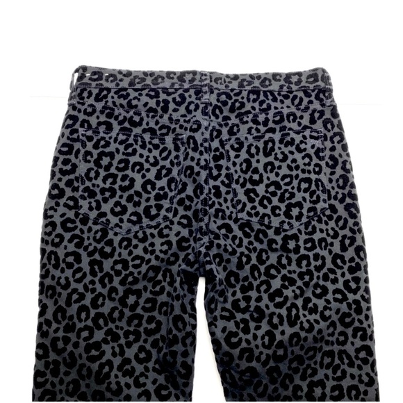 Madewell 9" Mid-Rise Skinny Jeans: Flocked Leopard Edition Black Size 29 - Picture 6 of 9